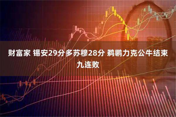 财富家 锡安29分多苏穆28分 鹈鹕力克公牛结束九连败